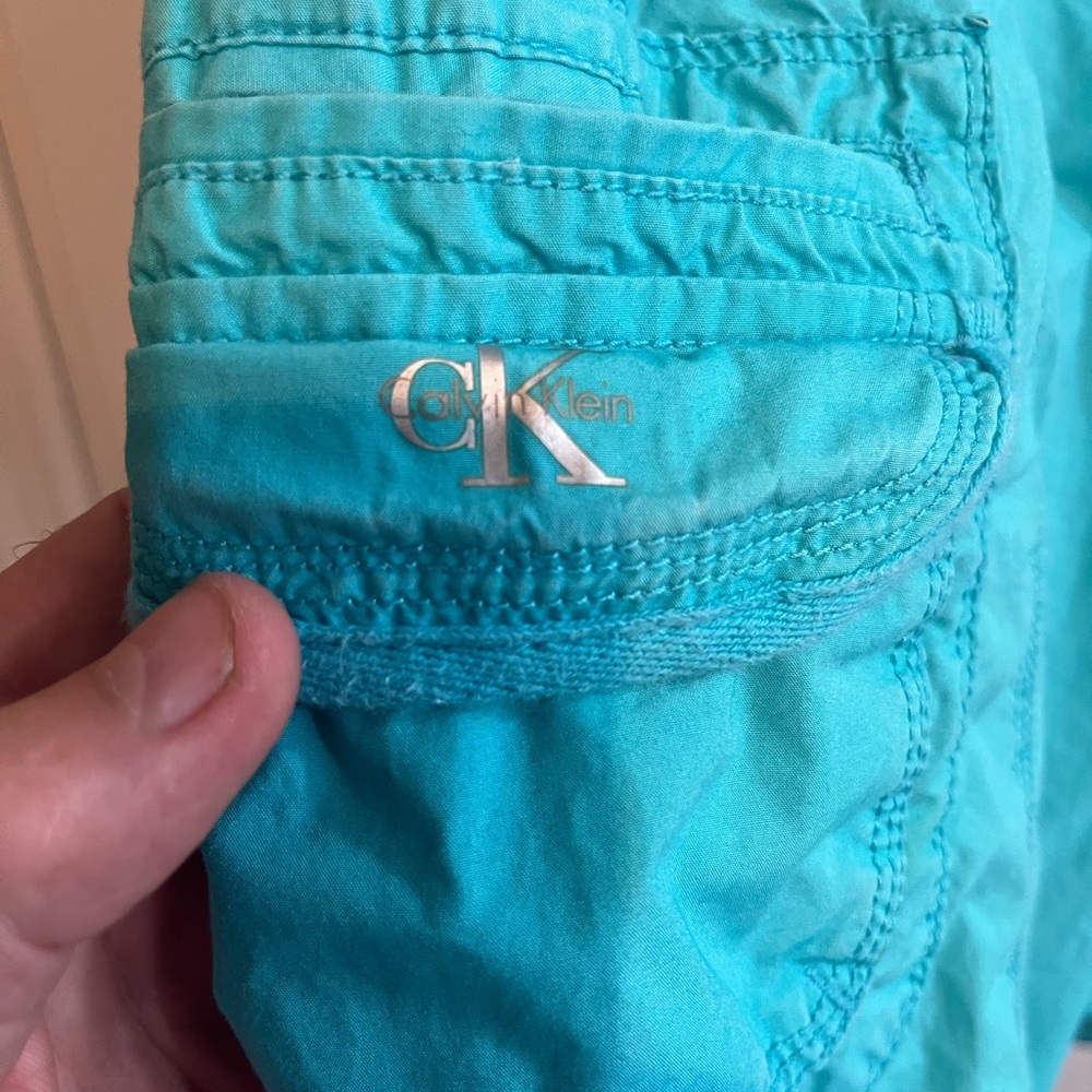 Calvin Klein Turquoise Cropped Pants - Picture 6 of 6
